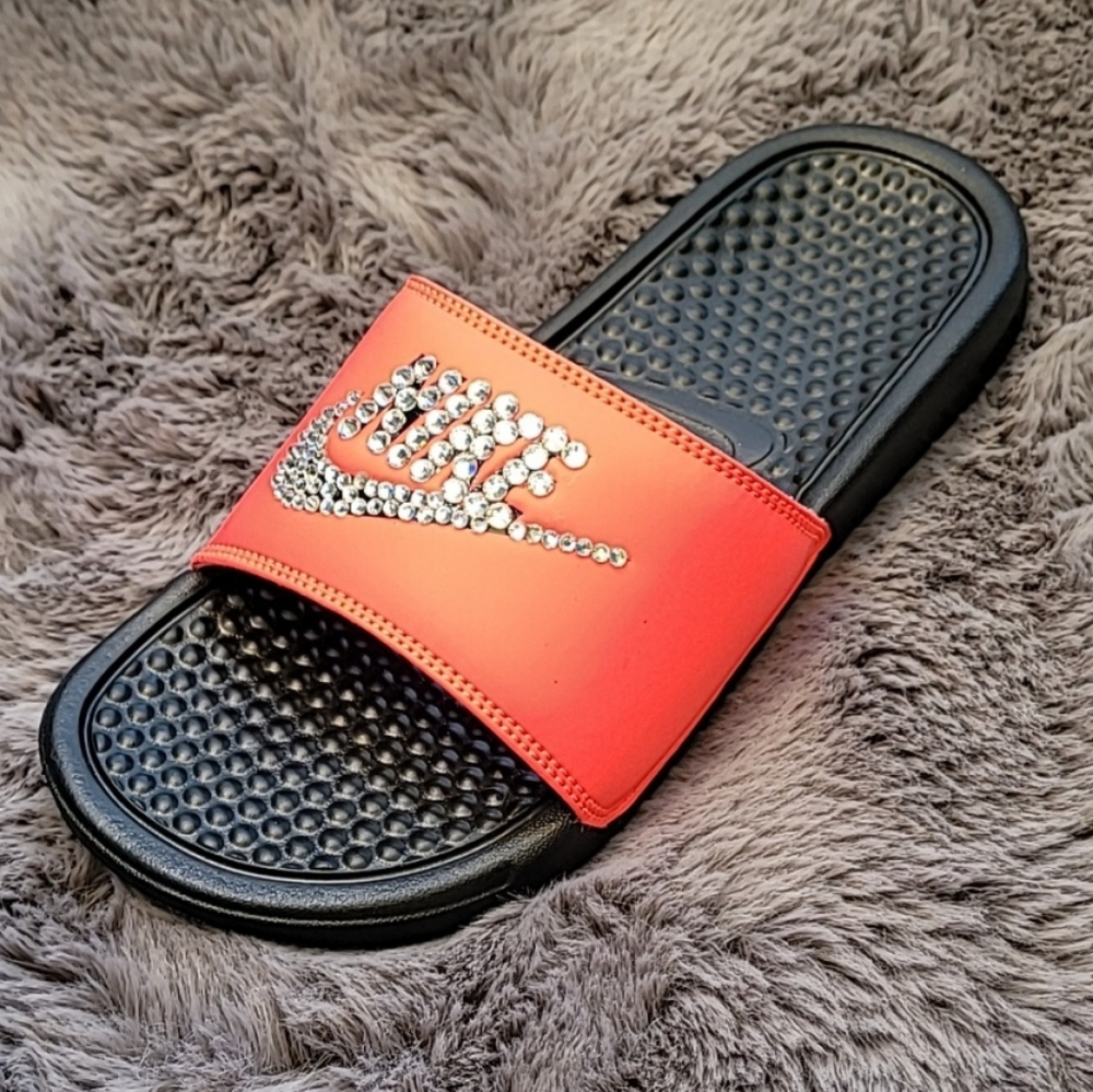 Custom One-Of-A-Kind Rhinestone Nike Slide